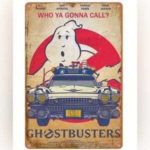 Ghostbusters Vintage Poster Metal Tin Sign pre drilled